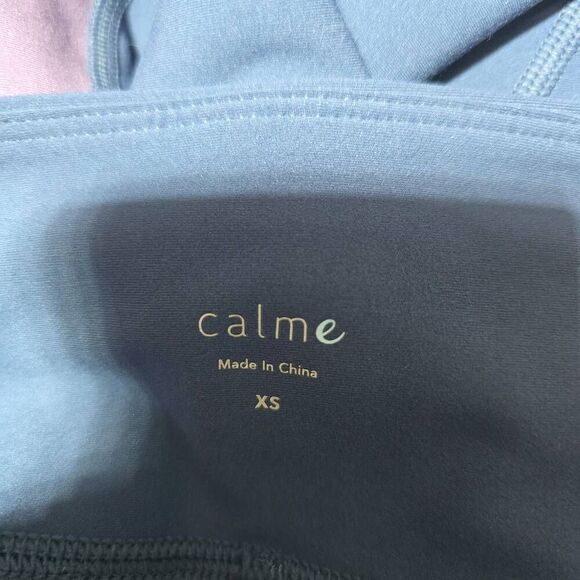 Calme Johnny Was Blue and Purple Color Block Athletic Leggings NWT - Picture 5 of 6